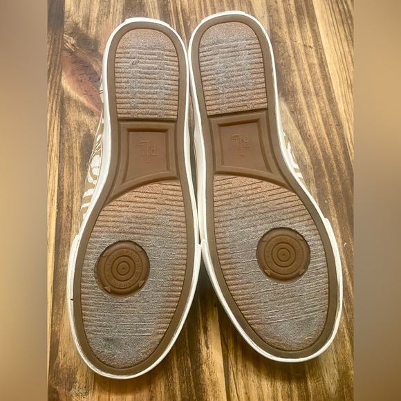 Lauren Ralph Lauren Women’s Janis Flats Slip-On 6.5 Tan White Batik Tribal - Picture 7 of 8